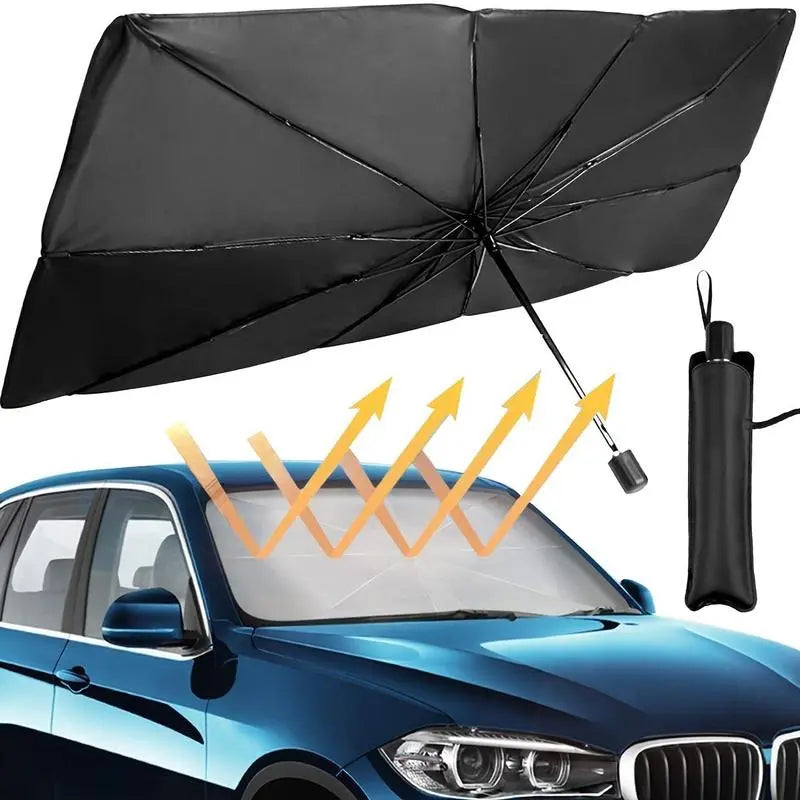 Windshield Sunshade Umbrella, Blocks UV & Heat, Pop-Open Design, Universal Fit