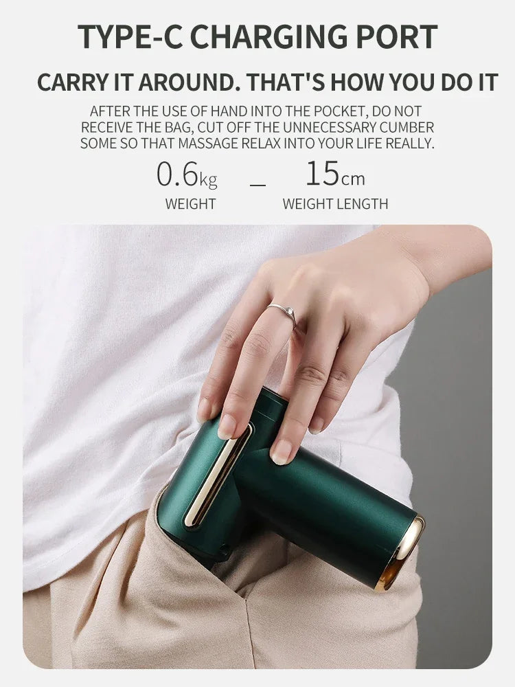 Mini pistolet de massage portable sans fil pour le fascia, pour un soulagement musculaire profond