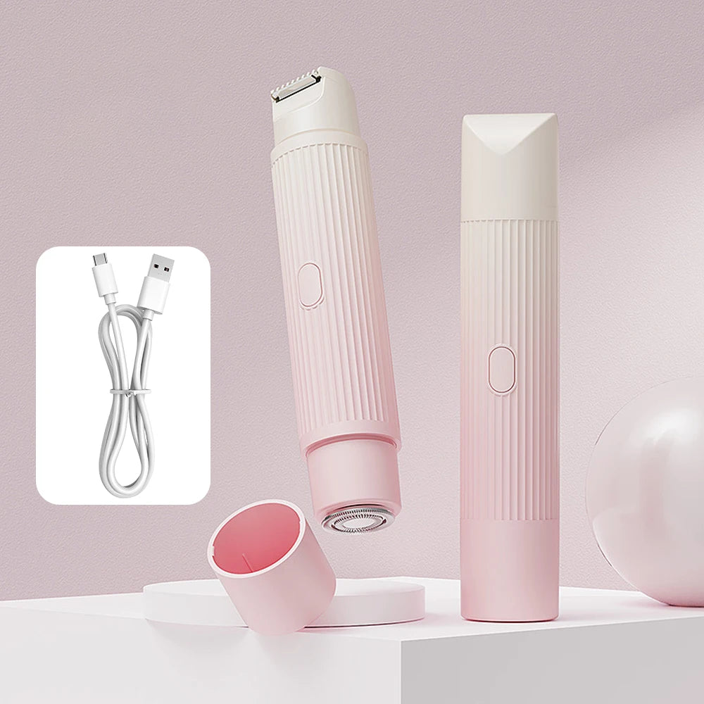 Painless Dual-Head Electric Bikini Trimmer and Shaver (IPX7 Waterproof & USB Rechargeable)
