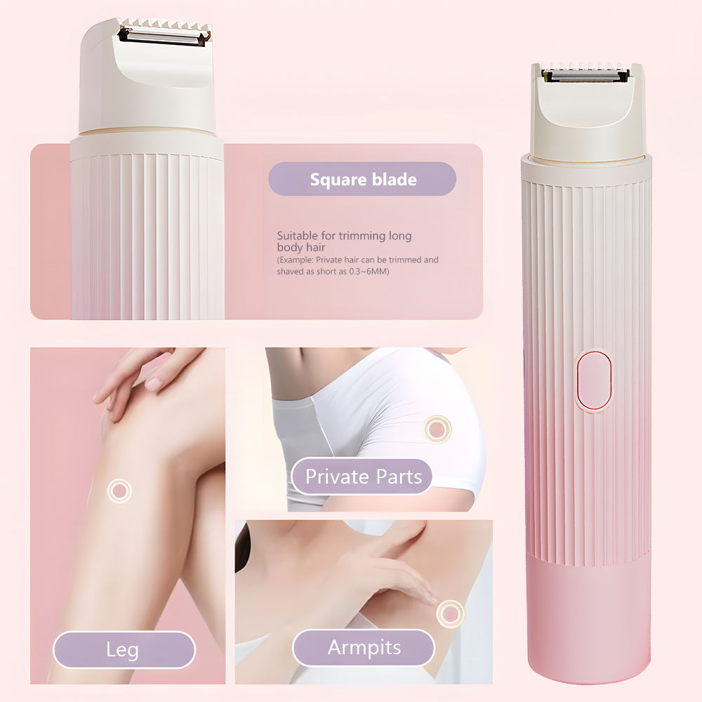Painless Dual-Head Electric Bikini Trimmer and Shaver (IPX7 Waterproof & USB Rechargeable)