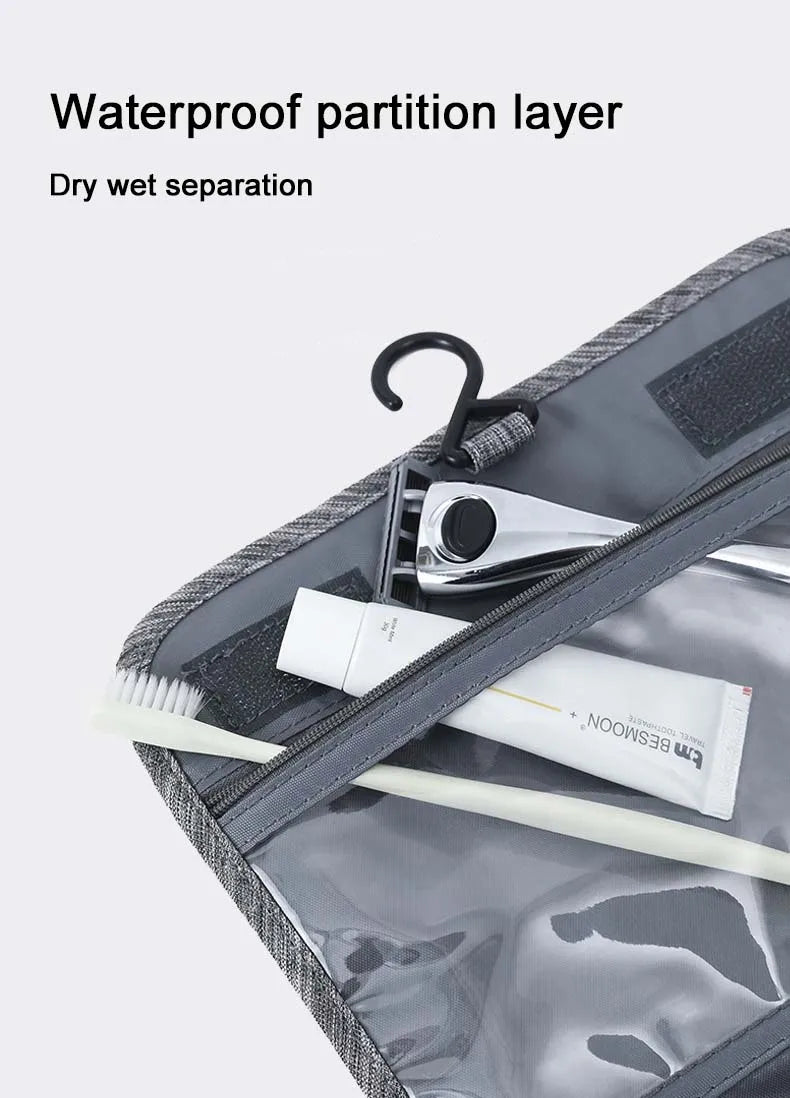 Waterproof Foldable Hanging Travel Toiletry Bag for Men & Women