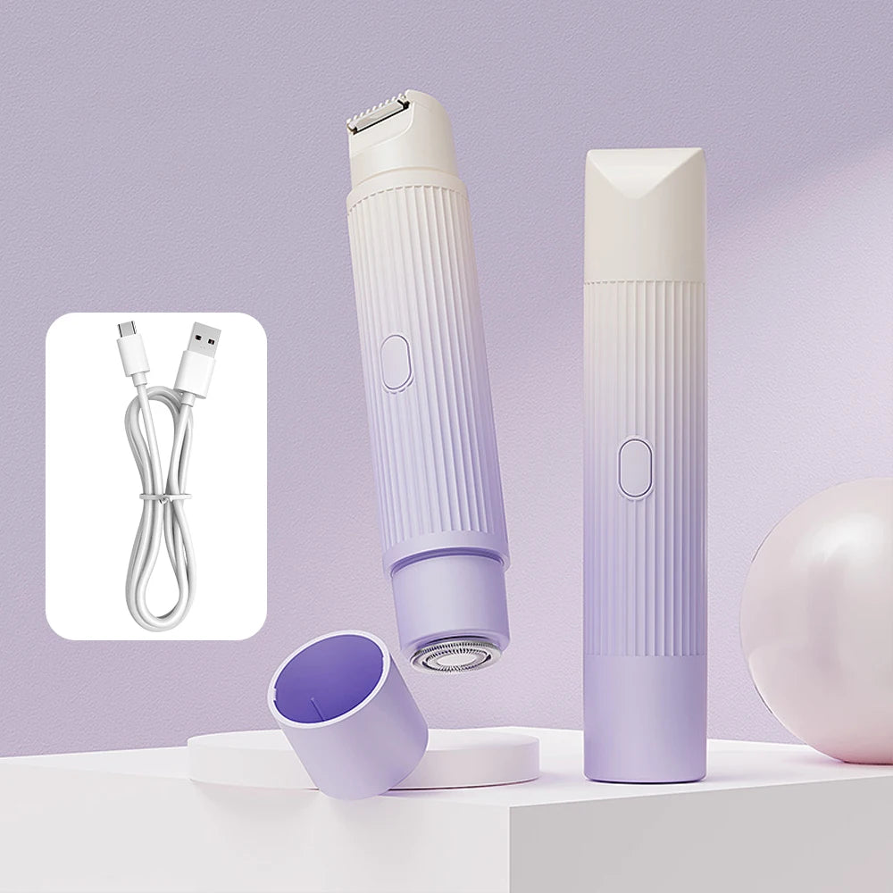 Painless Dual-Head Electric Bikini Trimmer and Shaver (IPX7 Waterproof & USB Rechargeable)