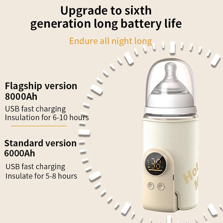 Chauffe-biberon USB rechargeable à chauffage rapide