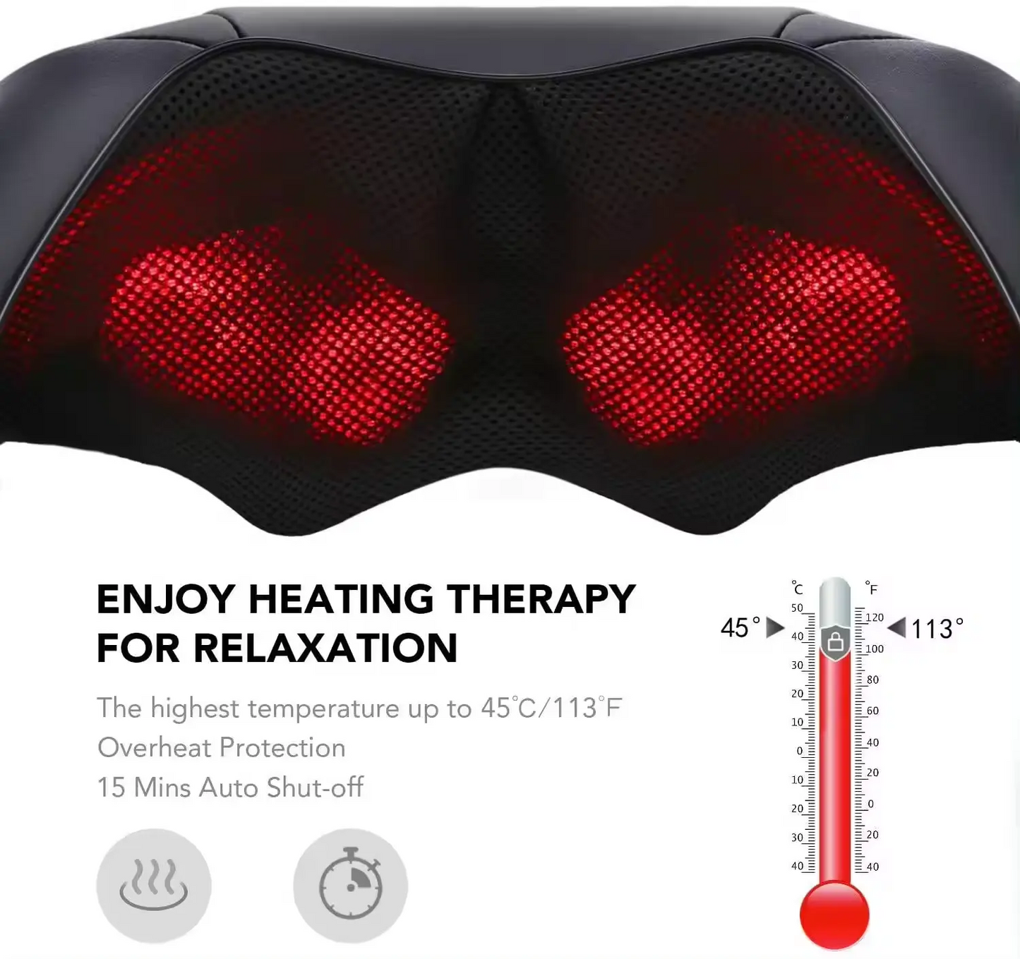 Deep Tissue Shiatsu Heated Neck & Shoulder Massager