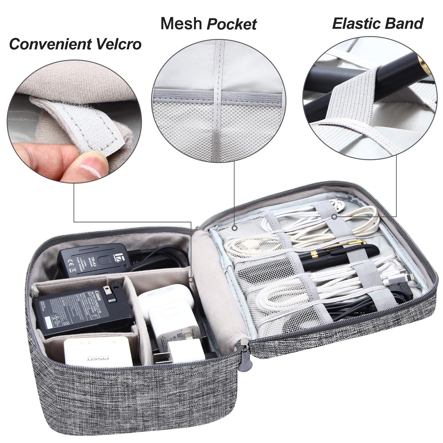 Multi-Functional Waterproof Digital Accessories Organizer Bag for Travel & Work