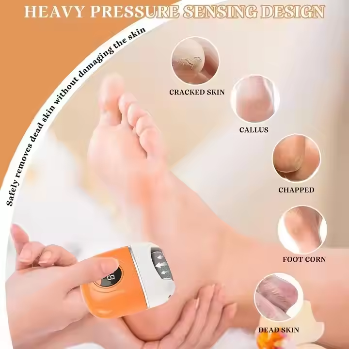 Electric Foot Grinder Callus Remover - Salon-Smooth Feet at Home (With 3 Heads)