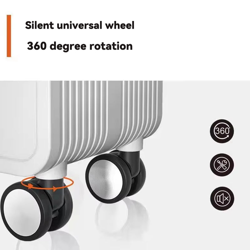 Luxury Wide-Handle Carry-On Suitcase with TSA Lock & Silent Spinner Wheels