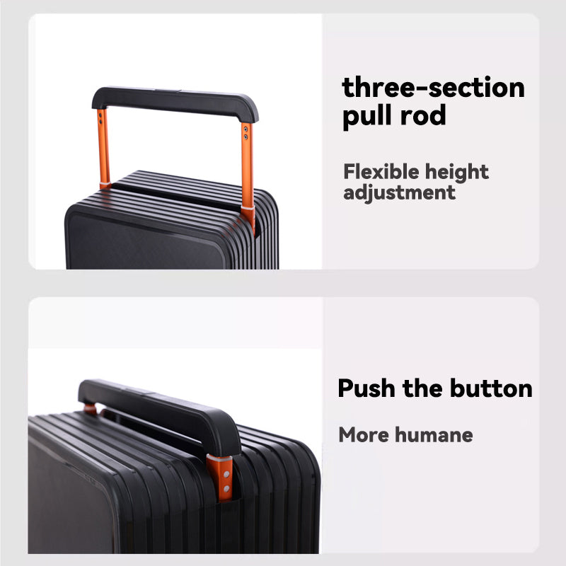 Luxury Wide-Handle Carry-On Suitcase with TSA Lock & Silent Spinner Wheels
