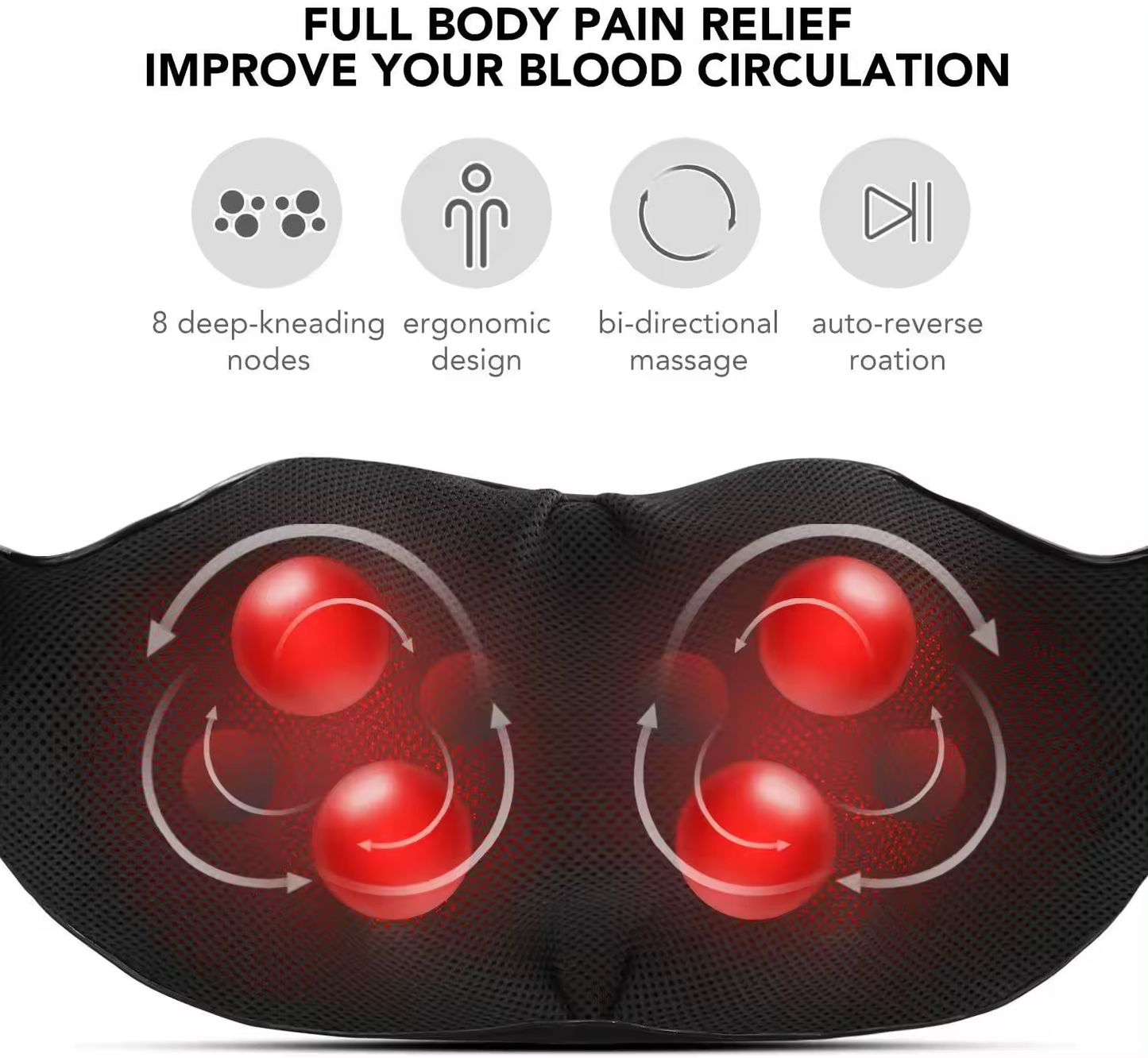 Deep Tissue Shiatsu Heated Neck & Shoulder Massager