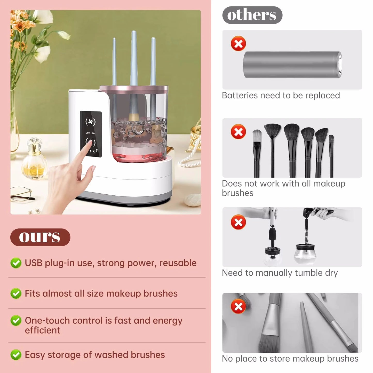 3-in-1 Electric Makeup Brush Cleaner & Dryer