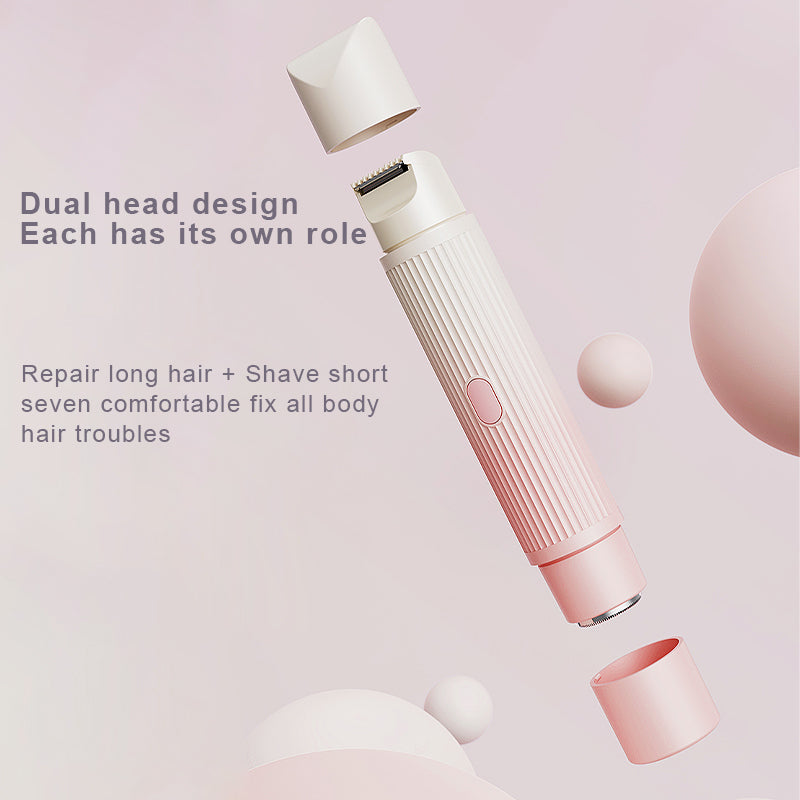 Painless Dual-Head Electric Bikini Trimmer and Shaver (IPX7 Waterproof & USB Rechargeable)