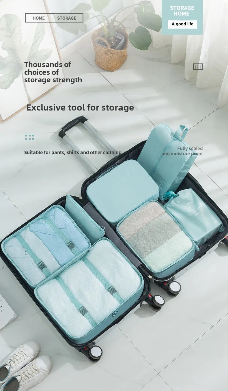 7-Piece Waterproof Luggage Organizers Travel Packing Cubes Set