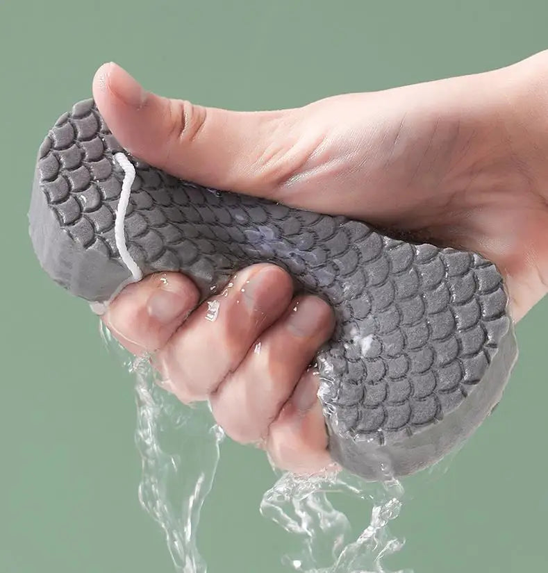 Painless Exfoliation 3D Fish-Scale Bath Sponge - Ultra Soft Texture (For Babies & Adults)