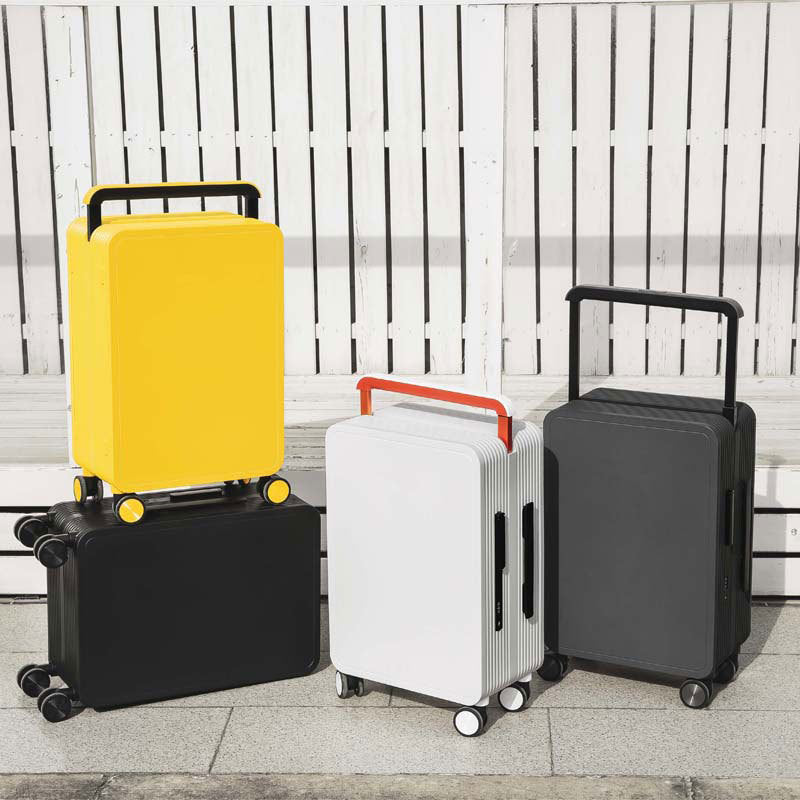 Luxury Wide-Handle Carry-On Suitcase with TSA Lock & Silent Spinner Wheels
