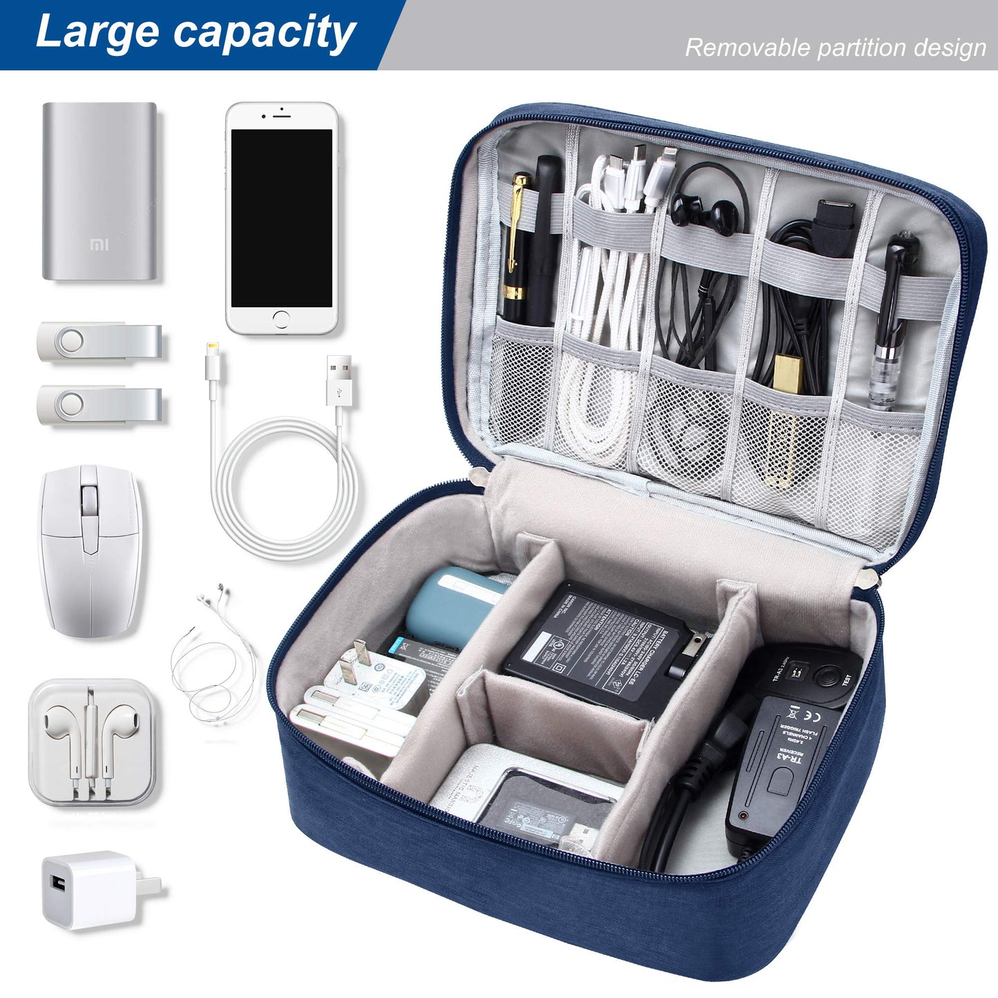 Multi-Functional Waterproof Digital Accessories Organizer Bag for Travel & Work