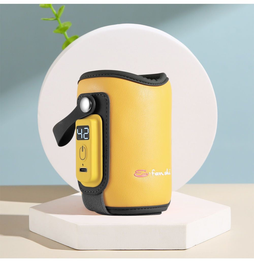 Portable USB Baby Bottle Warmer with 5 Temp Settings & LCD Display