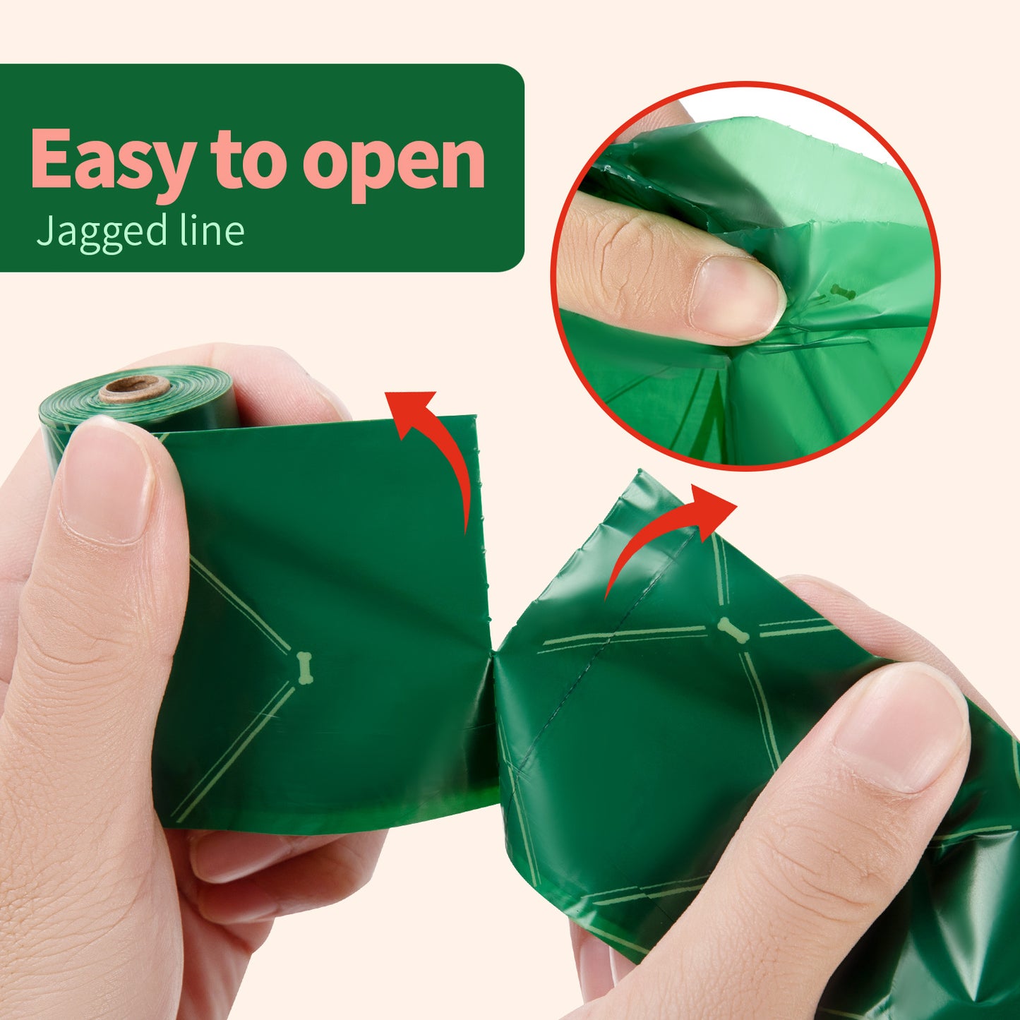 Eco-Friendly Biodegradable Dog Poop Bags - Lavender-Scented, Leak-Proof Roll with Hands (Free Dispenser and Clip)