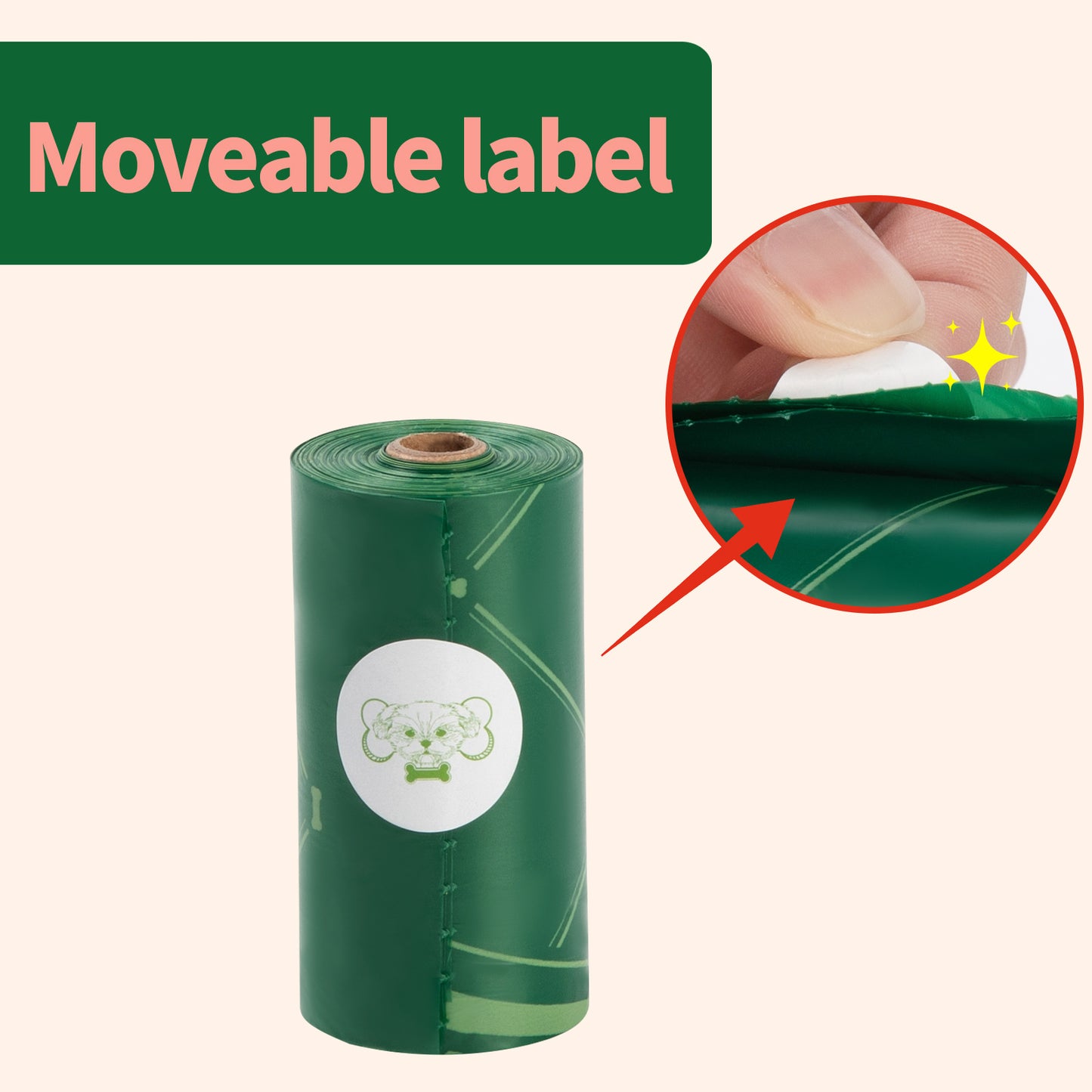 Eco-Friendly Biodegradable Dog Poop Bags - Lavender-Scented, Leak-Proof Roll with Hands (Free Dispenser and Clip)