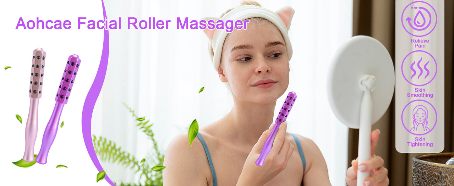 Germanium-Gesichtsroller – Entschlackung und Modellierung, 30/40-Knoten-Sechskantkopf, für die Anti-Aging-Gesichtsmassage zu Hause