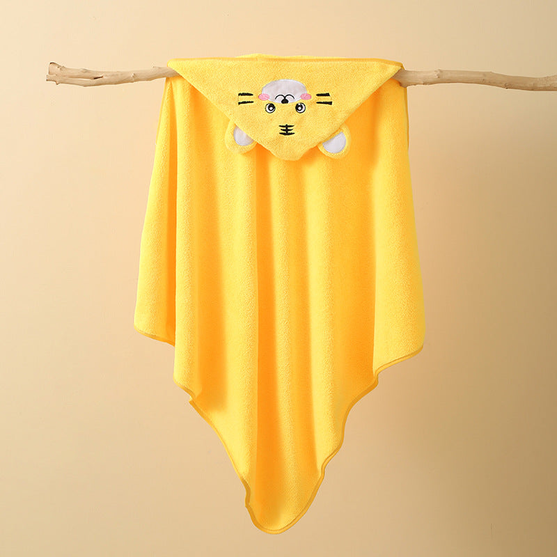 Ultra-Soft Coral Fleece Baby Hooded Bath Towel