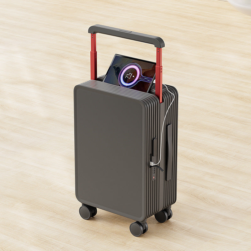Luxury Wide-Handle Carry-On Suitcase with TSA Lock & Silent Spinner Wheels