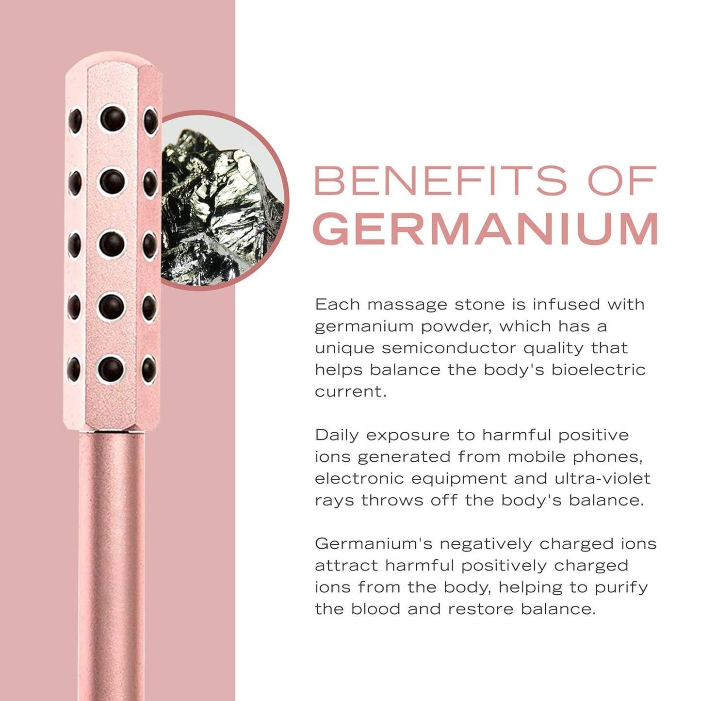 Germanium-Gesichtsroller – Entschlackung und Modellierung, 30/40-Knoten-Sechskantkopf, für die Anti-Aging-Gesichtsmassage zu Hause