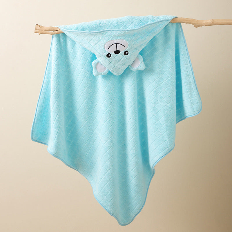 Ultra-Soft Coral Fleece Baby Hooded Bath Towel