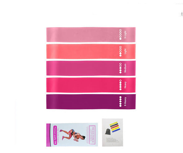 Fabric Resistance Bands Set - Portable 5-Level Loop Workout Bands (With Color Box and Manual)
