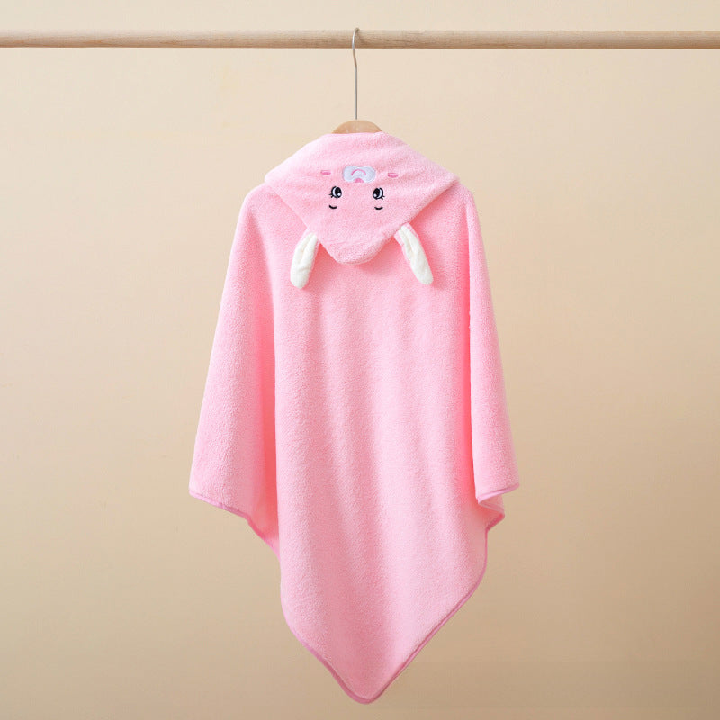 Ultra-Soft Coral Fleece Baby Hooded Bath Towel