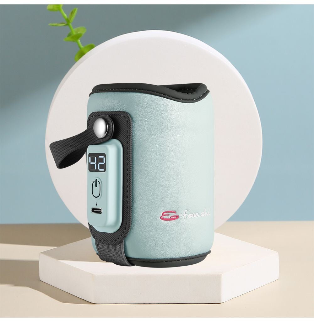 Portable USB Baby Bottle Warmer with 5 Temp Settings & LCD Display