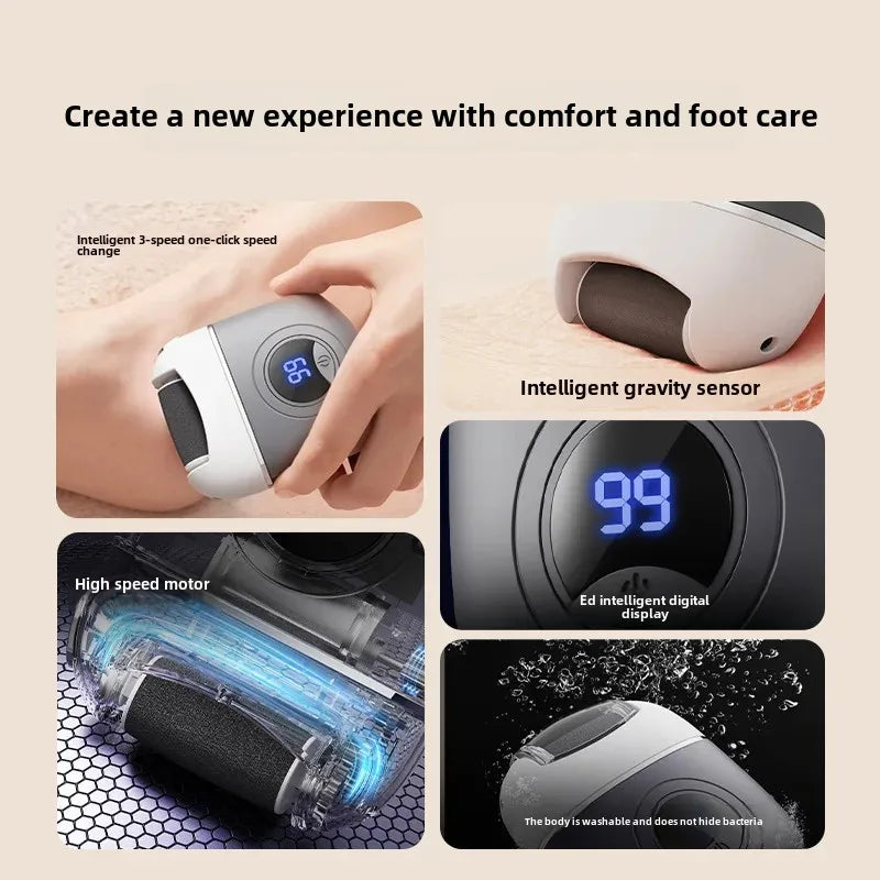 Electric Foot Grinder Callus Remover - Salon-Smooth Feet at Home (With 3 Heads)