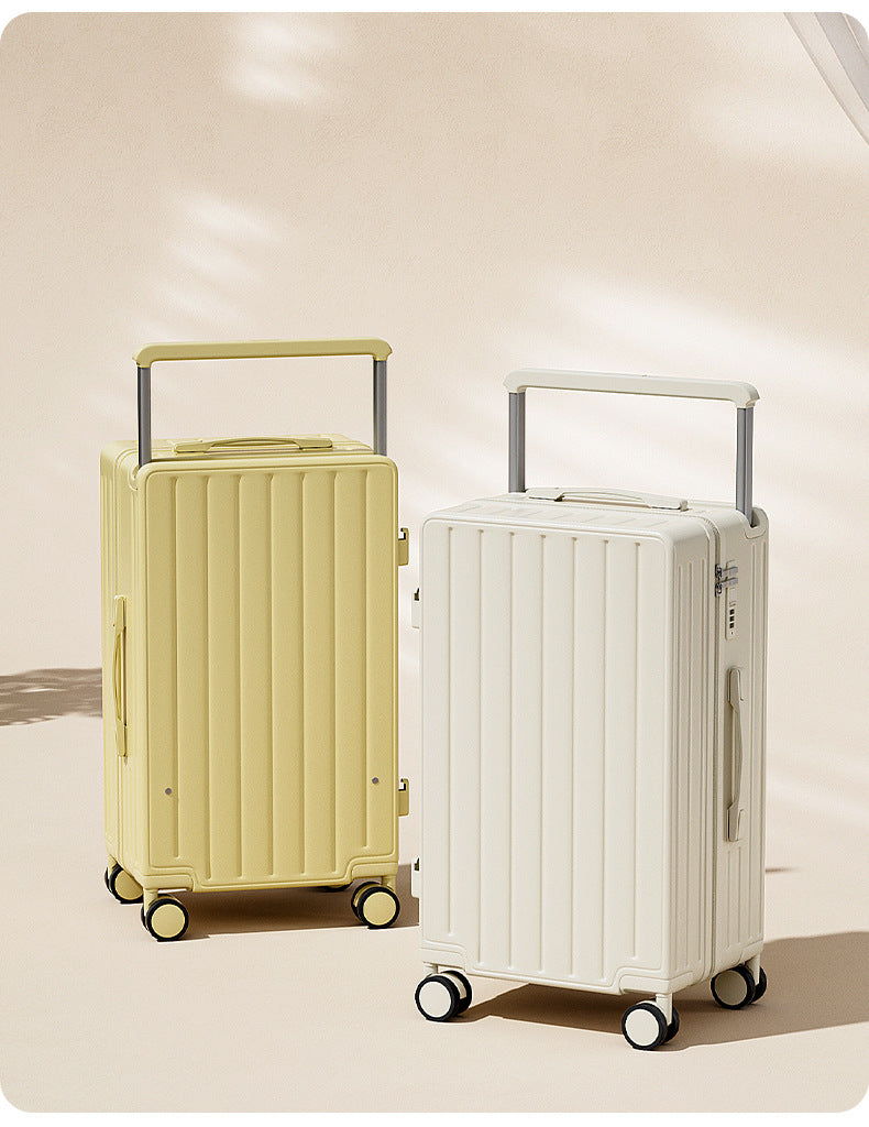 Luxury Wide-Handle Carry-On Suitcase with TSA Lock & Silent Spinner Wheels