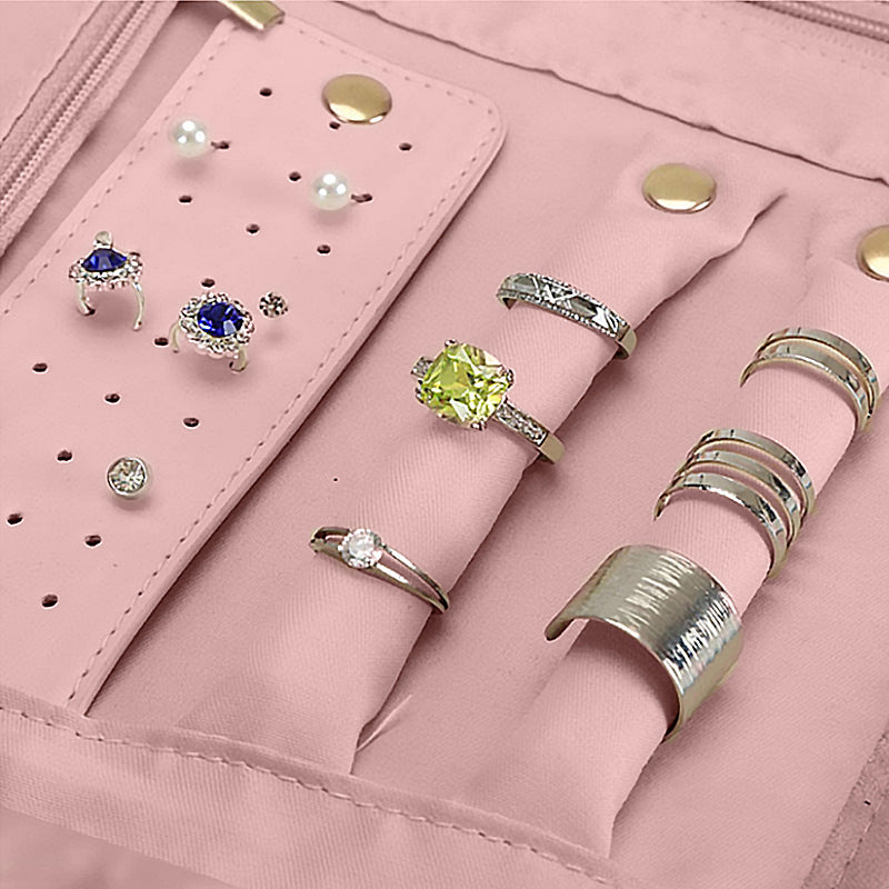Portable Foldable Lightweight Travel Jewelry Organizer Roll