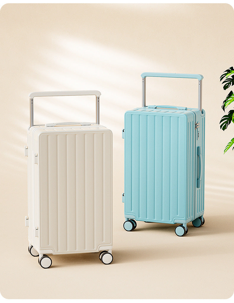 Luxury Wide-Handle Carry-On Suitcase with TSA Lock & Silent Spinner Wheels