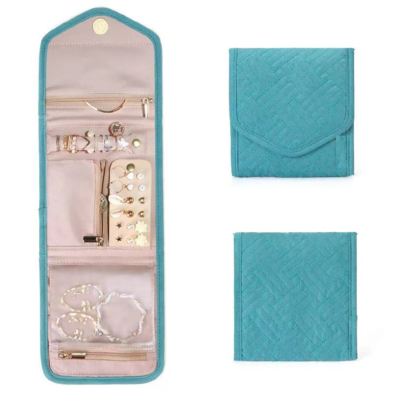 Portable Foldable Lightweight Travel Jewelry Organizer Roll