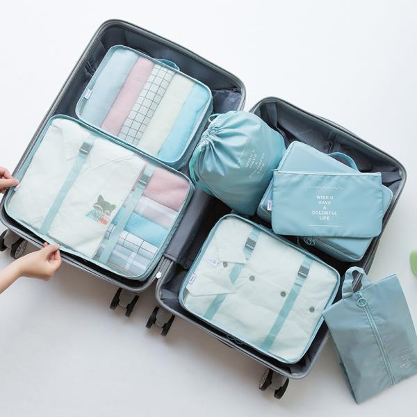7-Piece Waterproof Luggage Organizers Travel Packing Cubes Set