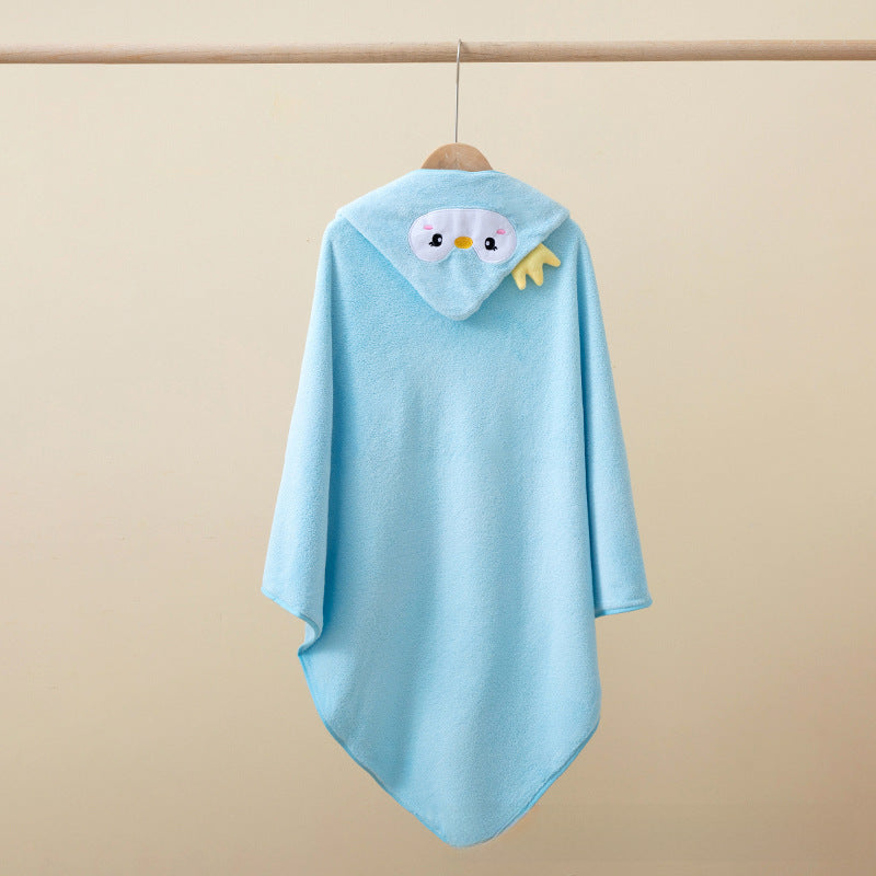 Ultra-Soft Coral Fleece Baby Hooded Bath Towel