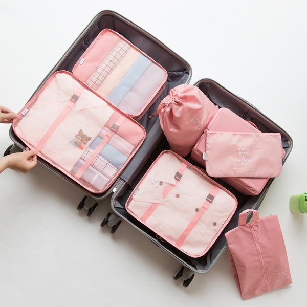 7-Piece Waterproof Luggage Organizers Travel Packing Cubes Set