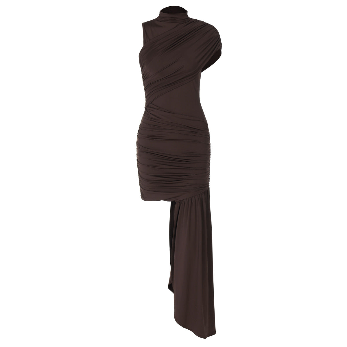 Pleated Elysian Draped Asymmetrical Dress