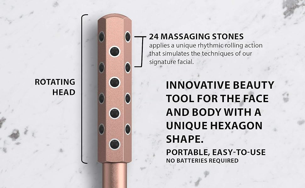 Germanium-Gesichtsroller – Entschlackung und Modellierung, 30/40-Knoten-Sechskantkopf, für die Anti-Aging-Gesichtsmassage zu Hause