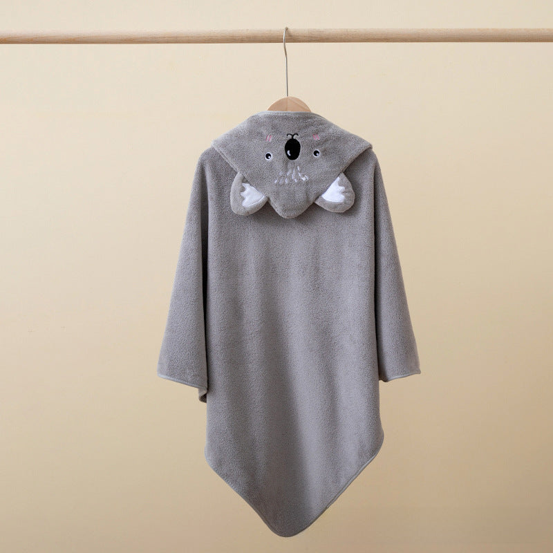 Ultra-Soft Coral Fleece Baby Hooded Bath Towel