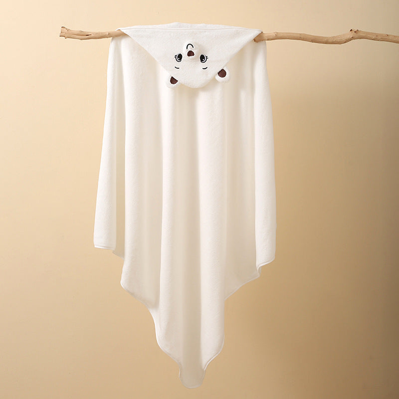 Ultra-Soft Coral Fleece Baby Hooded Bath Towel