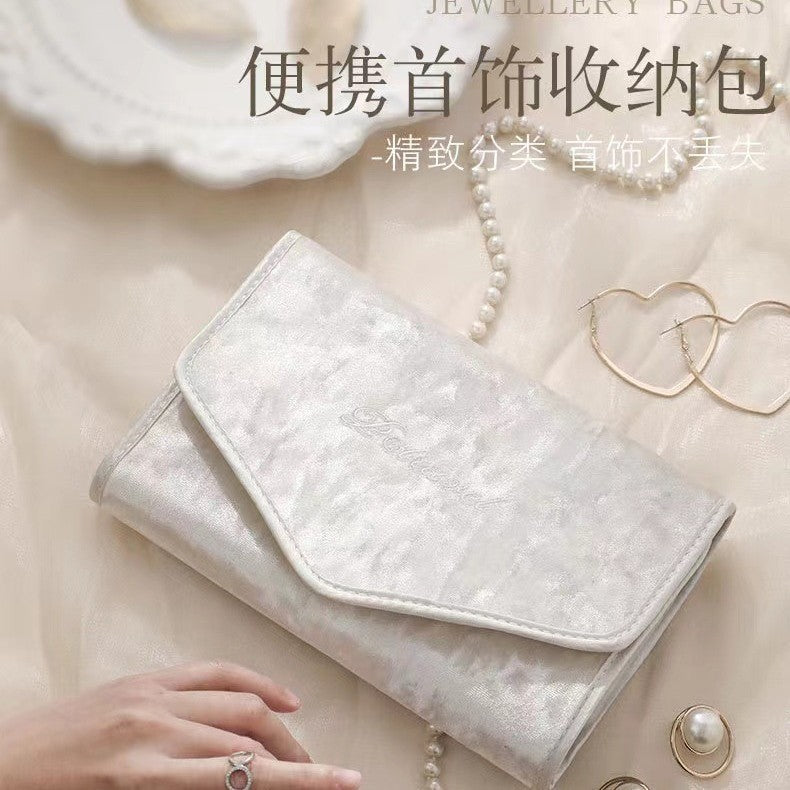 Portable Foldable Lightweight Travel Jewelry Organizer Roll
