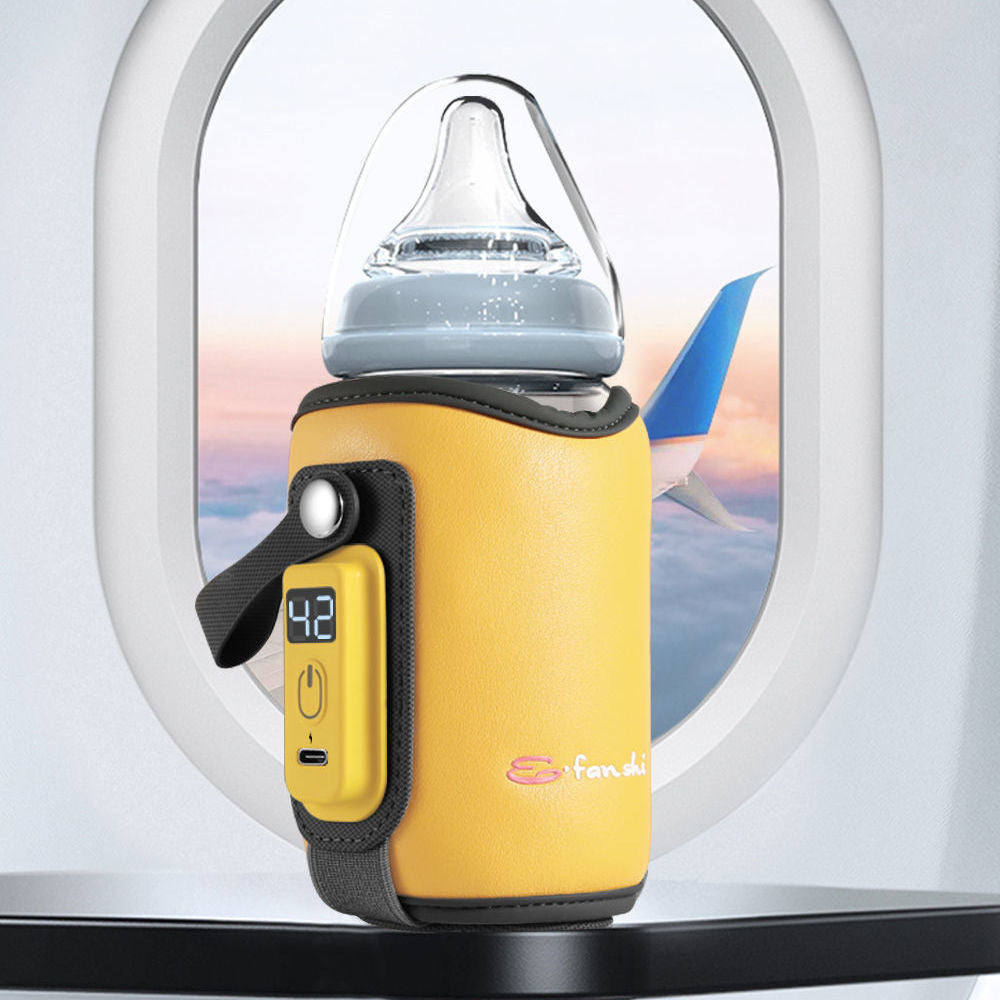 Portable USB Baby Bottle Warmer with 5 Temp Settings & LCD Display