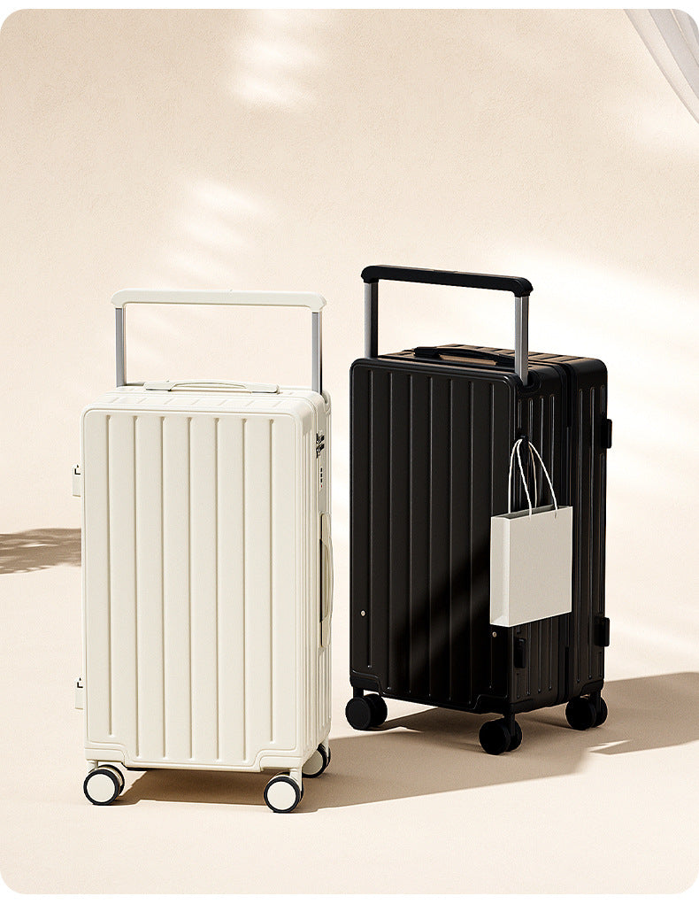 Luxury Wide-Handle Carry-On Suitcase with TSA Lock & Silent Spinner Wheels