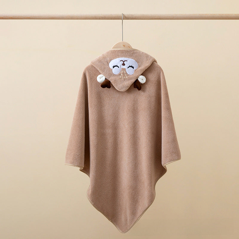 Ultra-Soft Coral Fleece Baby Hooded Bath Towel