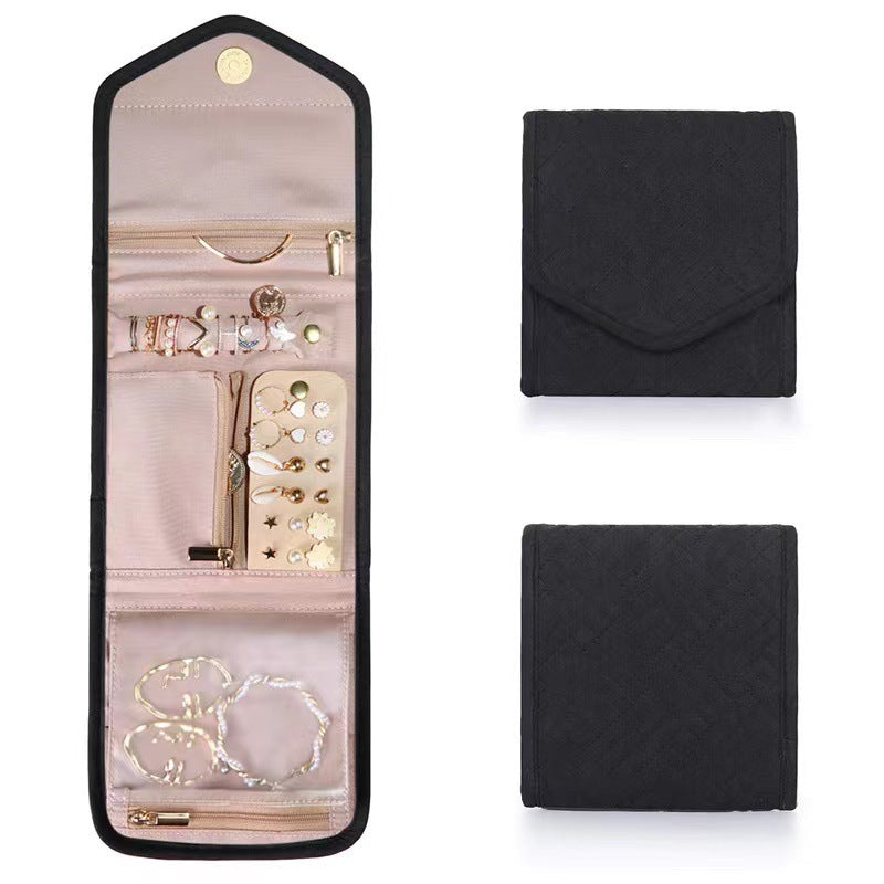 Portable Foldable Lightweight Travel Jewelry Organizer Roll