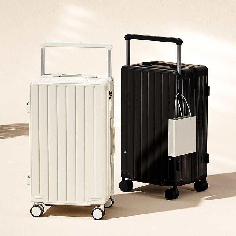 Luxury Wide-Handle Carry-On Suitcase with TSA Lock & Silent Spinner Wheels