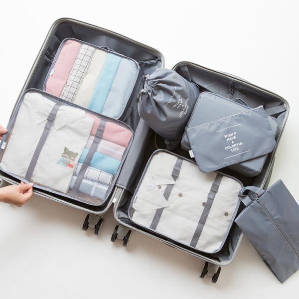 7-Piece Waterproof Luggage Organizers Travel Packing Cubes Set