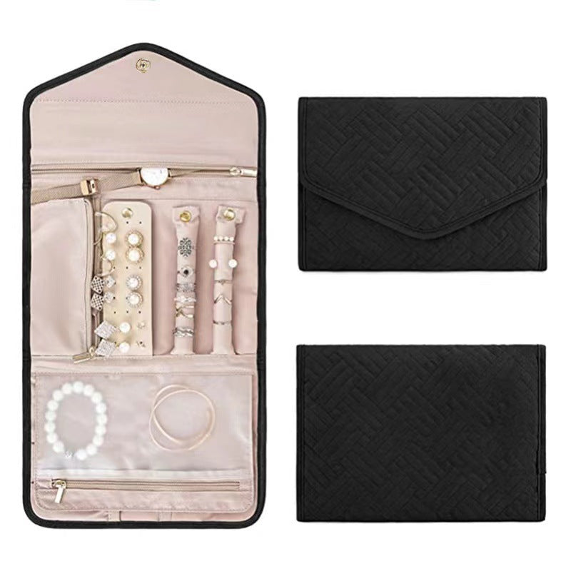 Portable Foldable Lightweight Travel Jewelry Organizer Roll